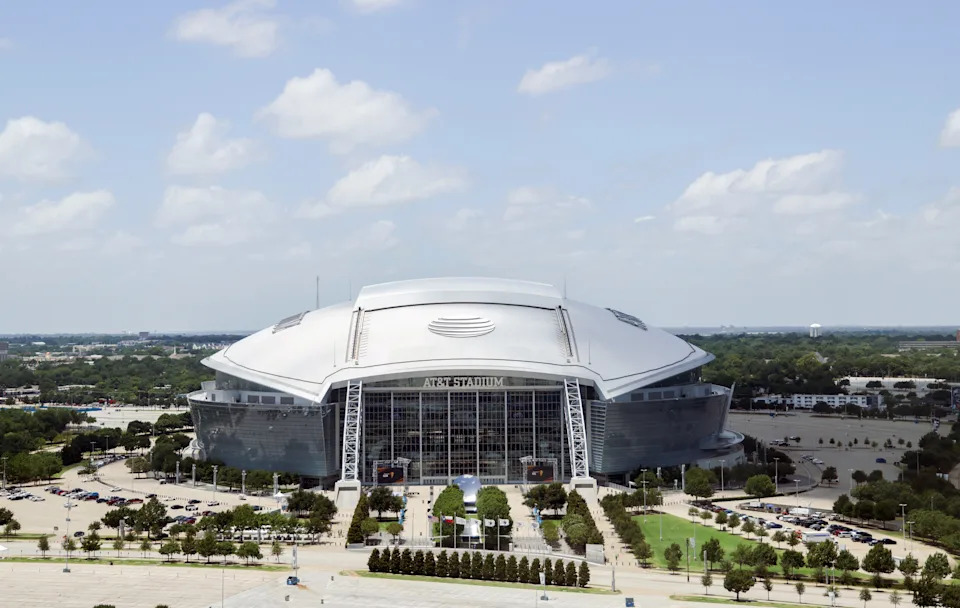 The Dallas Cowboys' AT&T Stadium is one of the modern cathedrals to NFL opulence and fan experience. (Photo by Catherine Ivill - AMA/Getty Images)