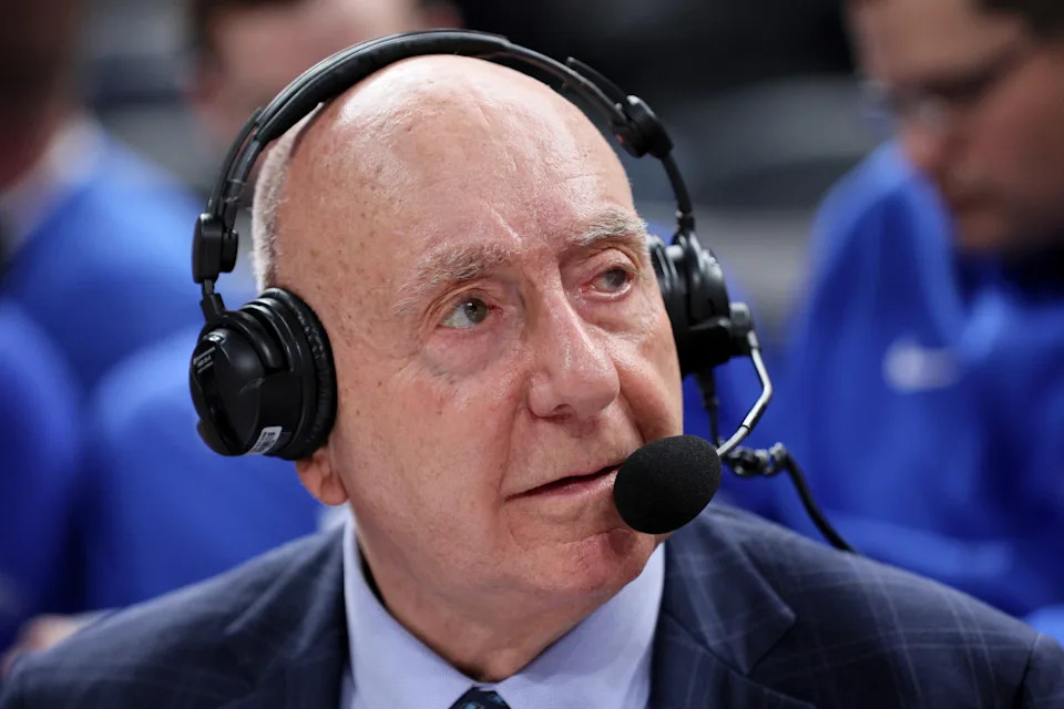 INDIANAPOLIS, INDIANA - NOVEMBER 15: ESPN analyst Dick Vitale calls the game between the Kentucky Wildcats and the Michigan State Spartans during the Champions Classic at Gainbridge Fieldhouse on November 15, 2022 in Indianapolis, Indiana. (Photo by Andy Lyons/Getty Images)Andy Lyons&sol;Getty Images