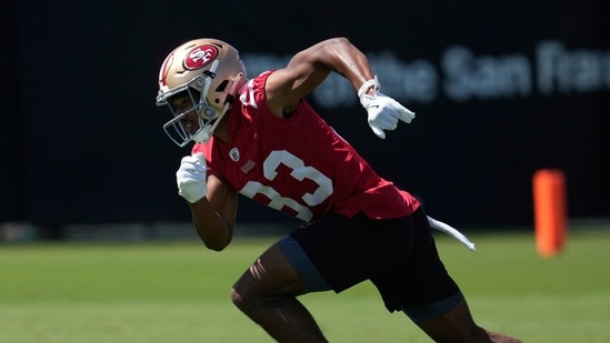 San Francisco 49ers wide receiver Terique Owens (83) runs a drill during practice at NFL football minicamp Wednesday, June 11, 2025, in Santa Clara, Calif. (AP Photo/Jeff Chiu)(AP)
