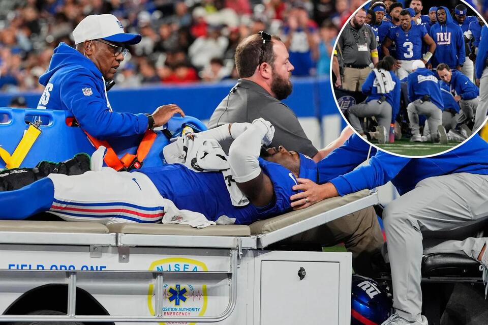 TJ Moore carted off after gruesome leg injury in Giants preseason finale
