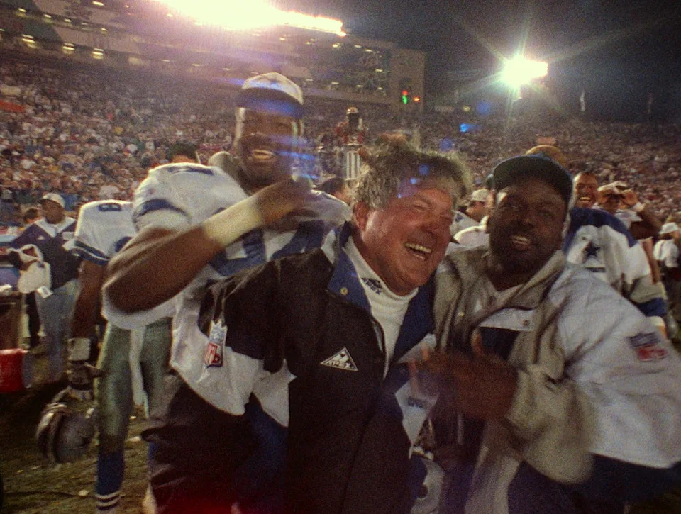 From left: Charles Haley, Jimmy Johnson, and Emmitt Smith.
