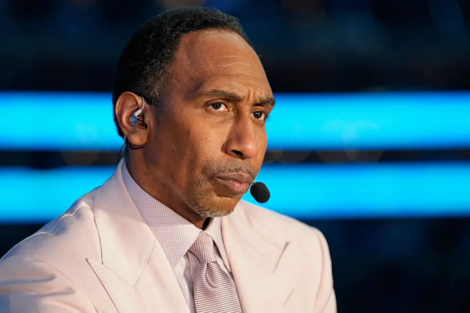 BOSTON, MA - JUNE 14: Stephen A. Smith looks on during the game between the Boston Celtics and the Dallas Mavericks during Game Four of the 2024 NBA Finals on June 14, 2024 at the American Airlines Center in Dallas, Texas. (Photo by Jim Cowsert/NBAE via Getty Images)Jim Cowsert&sol;Getty Images