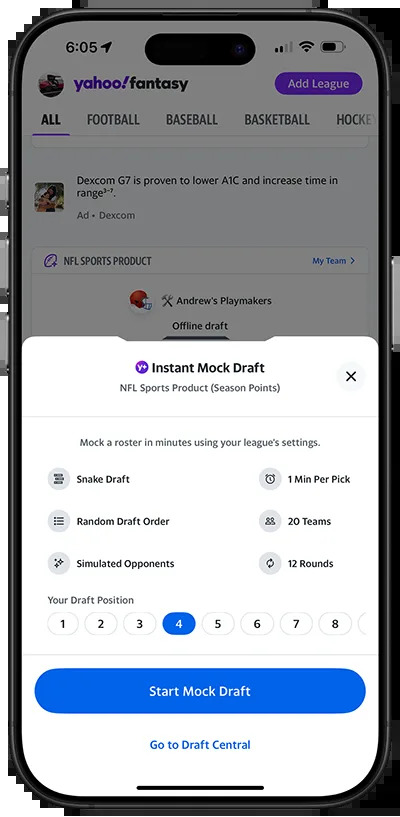 Instant mock draft hub. (Photo by Marvin Williams/Yahoo Sports)