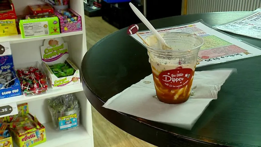 "Open on Sundae," an ice cream sundae at Little Dipper Cafe & Ice Cream Shoppe in Jamestown Township designed by Lions rookie Isaac TeSlaa. (Aug. 23, 2025)