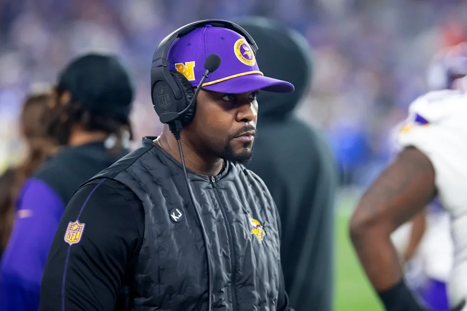 Minnesota Vikings defensive coordinator Brian Flores against the Los Angeles Rams during an NFC wild card game at State Farm Stadium. Mark J. Rebilas-Imagn ImagesMark J. Rebilas-Imagn Images