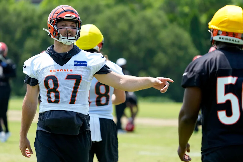 Tight end Tanner Hudson had two timely catches during Cincinnati Bengals training camp on August 3, 2025.