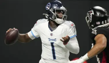 Brooks scores on interception return as Ward has mixed results in Titans’ 23-20 win over Falcons