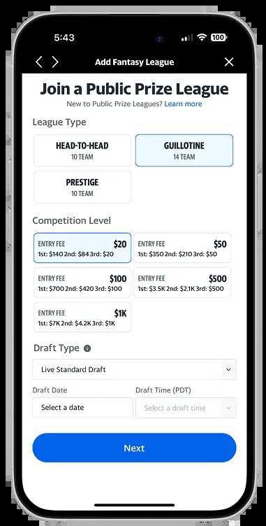 Join a public prize league. (Photo by Marvin Williams/Yahoo Sports)