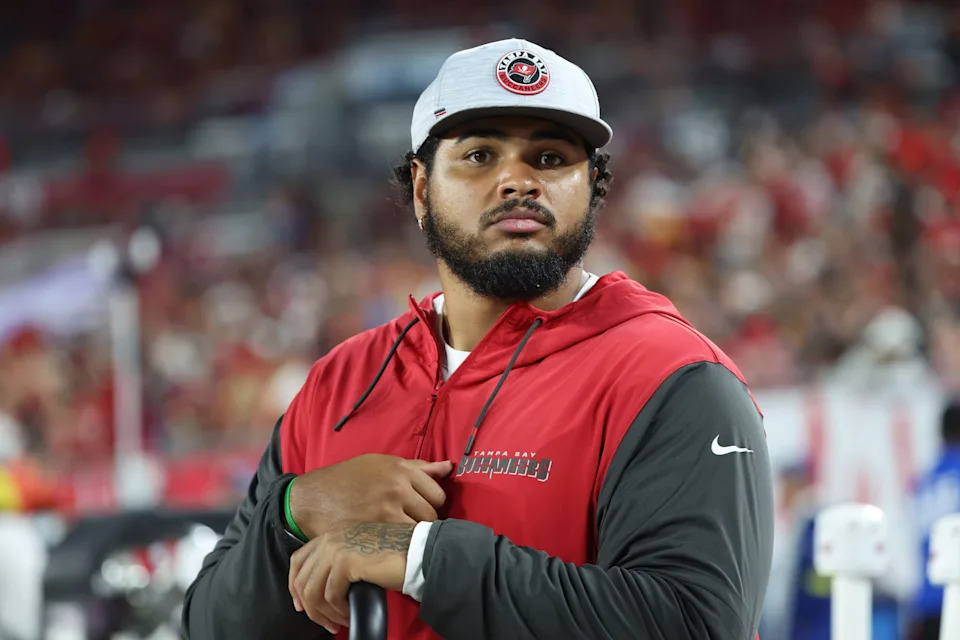 Aug 9, 2025; Tampa, Florida, USA; Tampa Bay Buccaneers offensive tackle Tristan Wirfs (78) during the first half against the Tennessee Titans at Raymond James Stadium. Mandatory Credit: Kim Klement Neitzel-Imagn Images