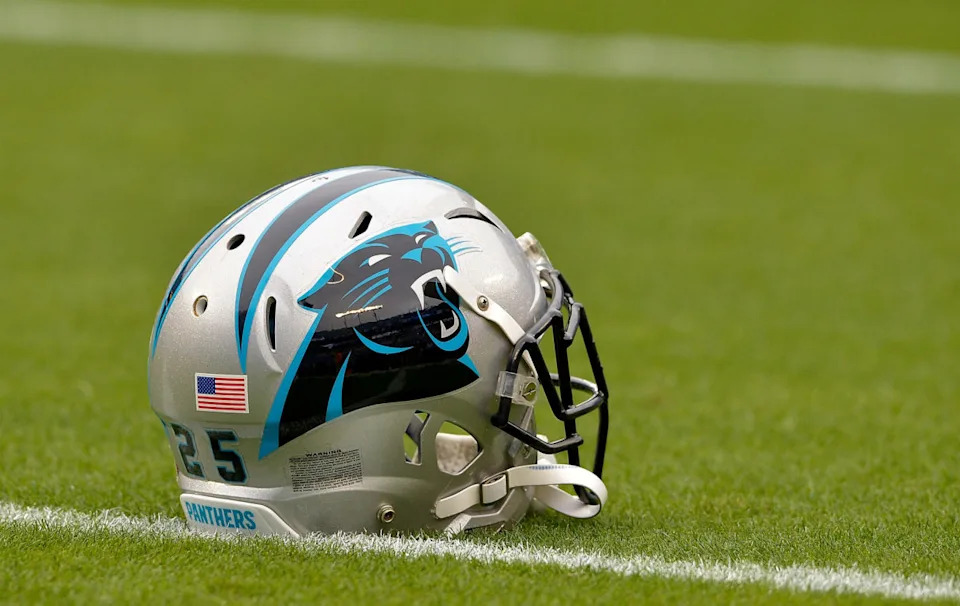 CHARLOTTE, NC - DECEMBER 11: A detailed view of a Carolina Panthers helmet during pregame against the San Diego Chargers at Bank of America Stadium on December 11, 2016 in Charlotte, North Carolina. (Photo by Grant Halverson/Getty Images)