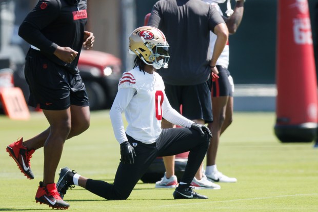 San Francisco 49ers' Renardo Green (0) practices at the San Francisco 49ers' practice facility in Santa Clara, Calif., on Wednesday, June 11, 2025. (Dai Sugano/Bay Area News Group)