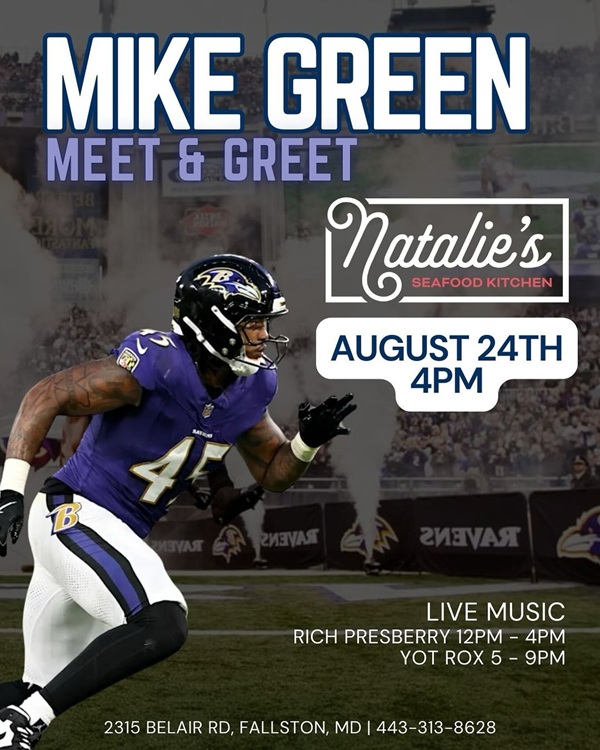 Baltimore Ravens Mike Green Meet Greet Natalies Fallston MD 202508