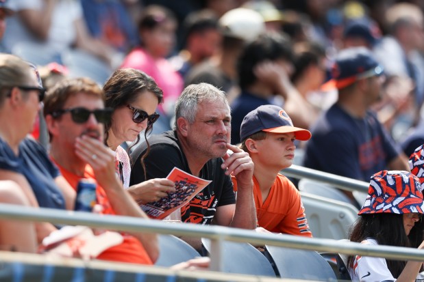Chicago Bears fans attend Chicago Bears Family Fest at Soldier Field on Sunday, Aug. 3, 2025. (Eileen T. Meslar/Chicago Tribune)