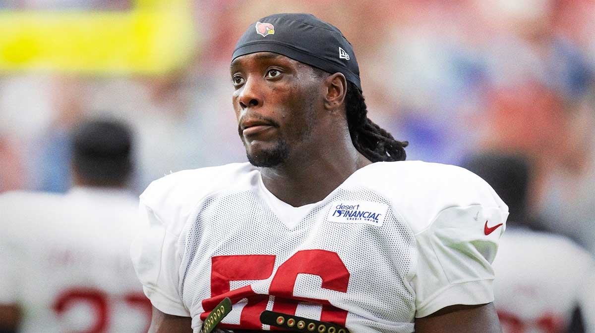 Arizona Cardinals defensive lineman Darius Robinson (56) during the Red and White practice in training camp at State Farm Stadium.