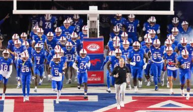 Texas college football teams to honor severe flooding victims with matching helmet sticker