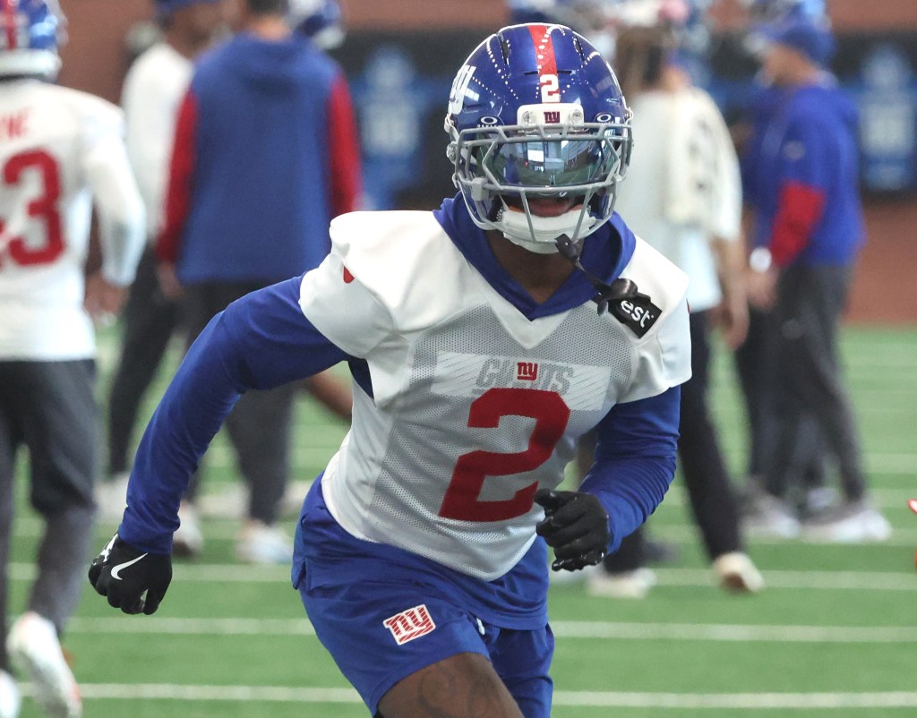 Deonte Banks works out during a practice earlier in Giants' training camp.