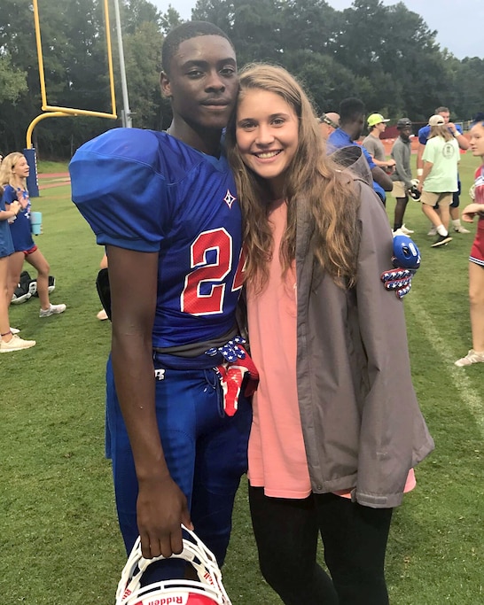 Malaki Starks and his then-classmate (now-fiancée) Savanna Jackson in middle school.