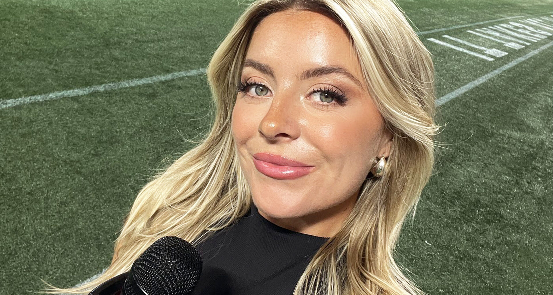 Stunning sports anchor Logan Campbell catches social media attention after being spotted at Carolina Panthers NFL game