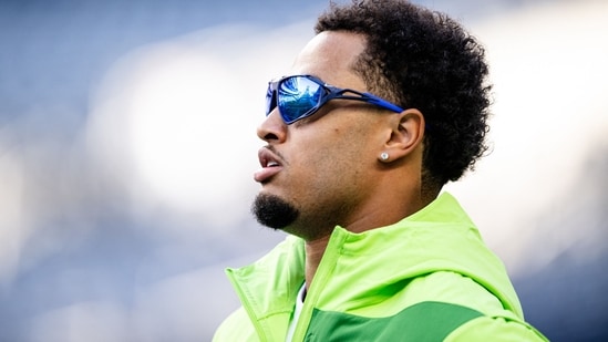 Jaxon Smith-Njigba #11 of the Seattle Seahawks looks on before the NFL Preseason 2025 game against the Las Vegas Raiders at Lumen Field on August 7.(Getty Images via AFP)