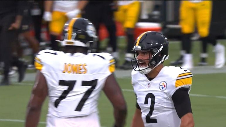 Steelers OTs Trai Essex offensive line Broderick Jones