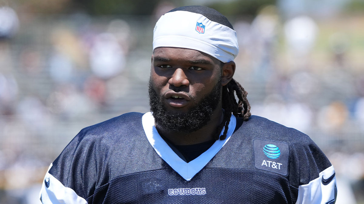 Dallas Cowboys defensive tackle Mazi Smith (58) at training camp at the River Ridge Fields