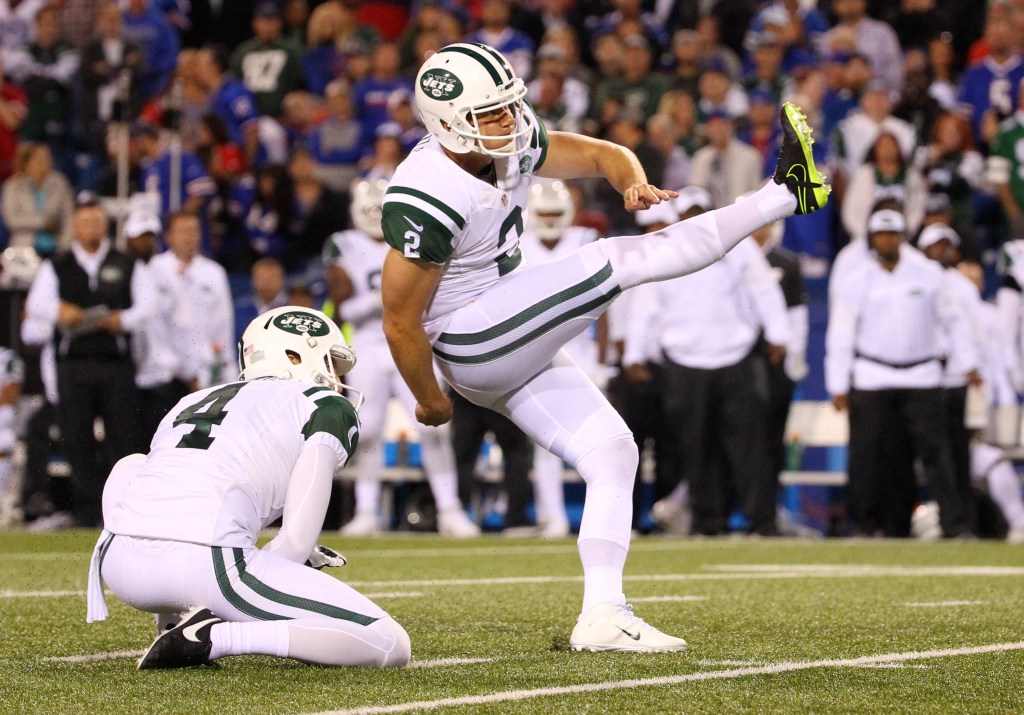 Nick Folk, making a kick with the Jets in 2016, resigned with Gang Green a couple of weeks ago.