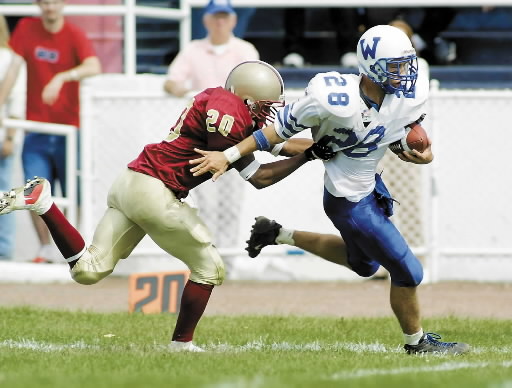 West Scranton defensive back Evan Prall
