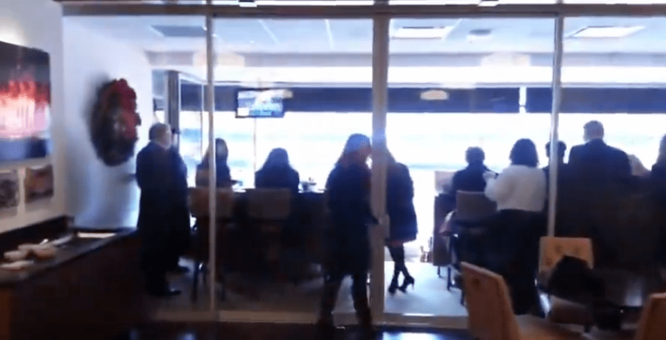 A glimpse of how the suite connects to the stadium viewing area