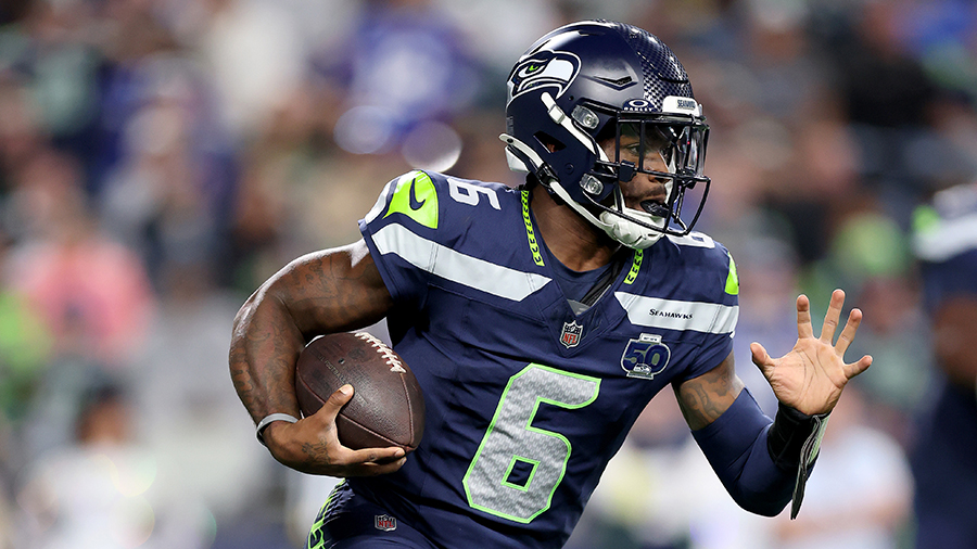 Seattle Seahawks QB Jalen Milroe run preseason debut Las Vegas Raiders 2025...