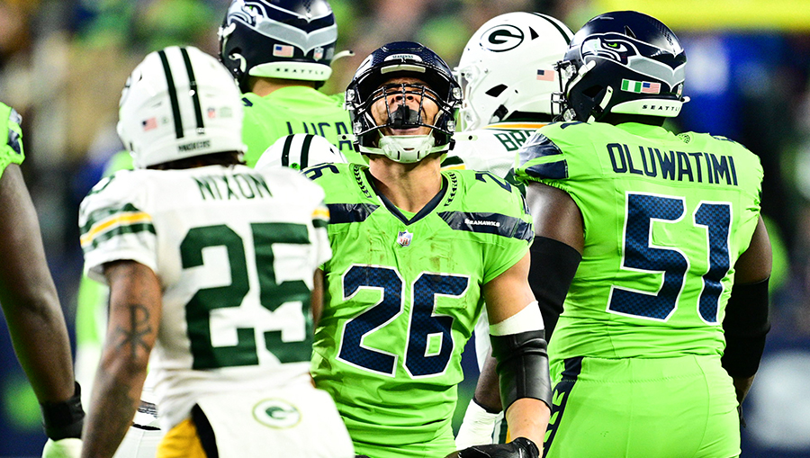 Seattle Seahawks Zach Charbonnet...