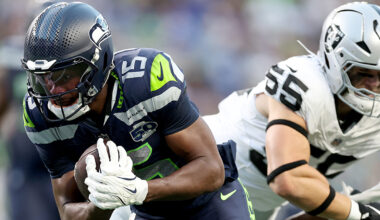 Seattle Seahawks Tory Horton Las Vegas Raiders 2025 preseason...