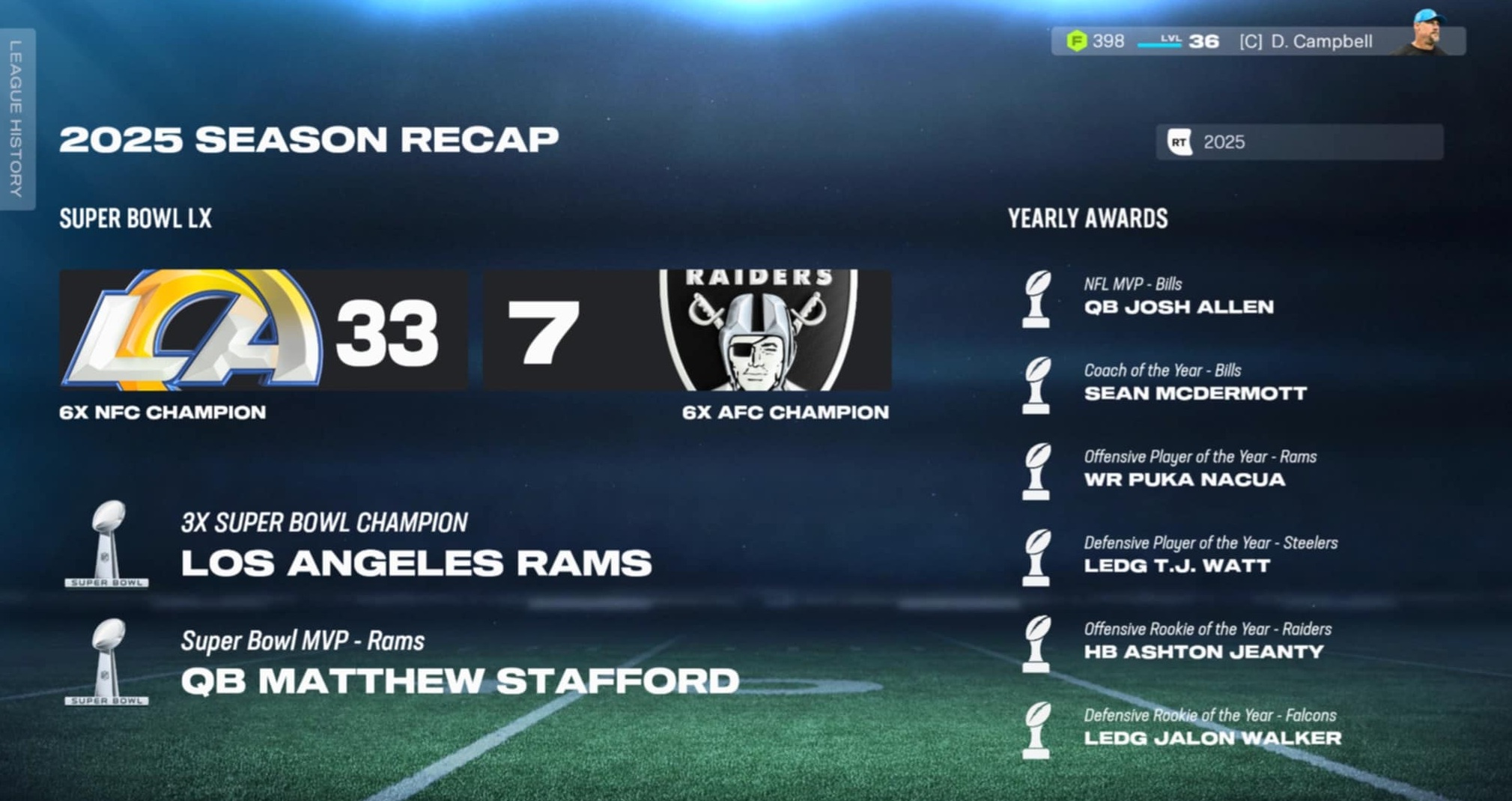 Detroit Lions 2025 schedule prediction via Madden 26 Super Bowl matchup and award winners