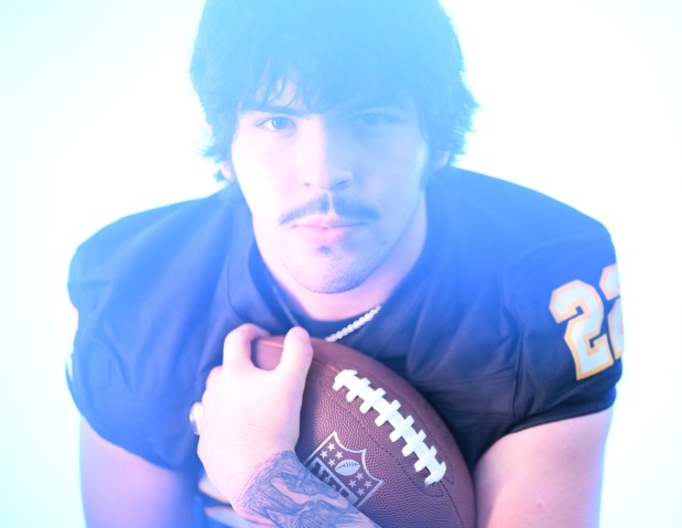 Football player Landry Suarez of Thompson Valley is photographed during the CHSAA and Denver Broncos seventh annual fall high school media day at Empower Field in Denver, on Aug. 5, 2025. (Photo by RJ Sangosti/The Denver Post)