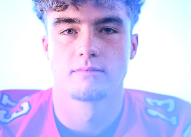 Cherry Creek High School football player Brady Vodicka is photographed during the CHSAA and Denver Broncos seventh annual fall high school media day at Empower Field in Denver, on Aug. 5, 2025. (Photo by RJ Sangosti/The Denver Post)
