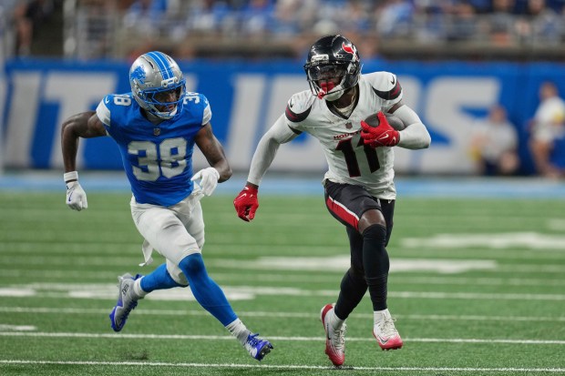 Houston Texans wide receiver Cornell Powell (11) runs for a...