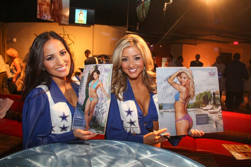 Cheerleaders at the 2015 swimsuit calendar release party at Glass Cactus in Grapevine.