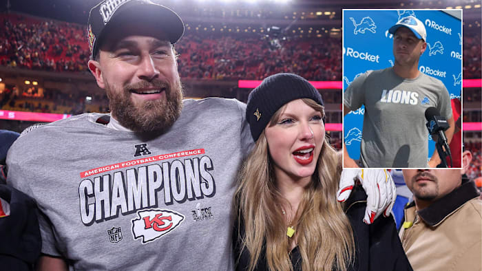 Detroit Lions QB Jared Goff reacts to Taylor Swift name-dropping him on ‘New Heights’ podcast