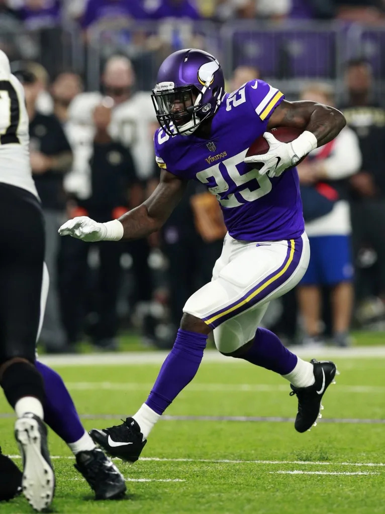 Latavius Murray with the Vikings on Sept. 11, 2017. AP