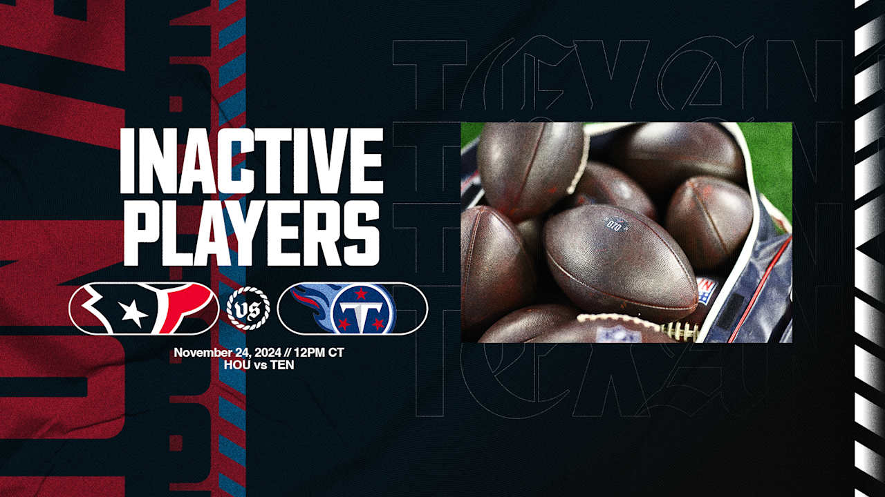 Inactives: Will Anderson, Jr. returns to action at home vs. Titans