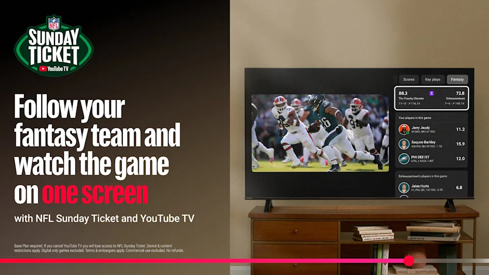 NFL Sunday Ticket and YouTube TV has a feature, fantasy view, to help managers not miss out on any action this season.