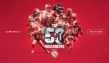 50 Seasons, Top 50 Tampa Bay Buccaneers Revealed: 40-31