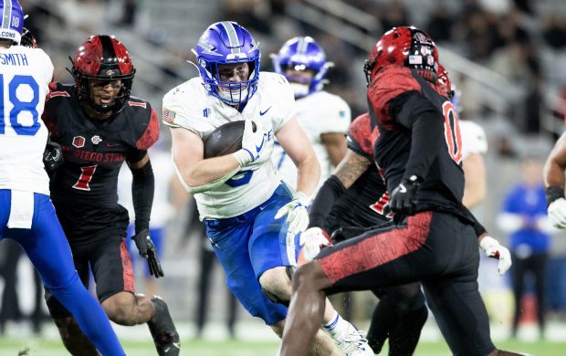 Air Force return Dylan Carson to lead the Falcons strong running attack. The Huskies will see him in Week 12. (Courant file photo)