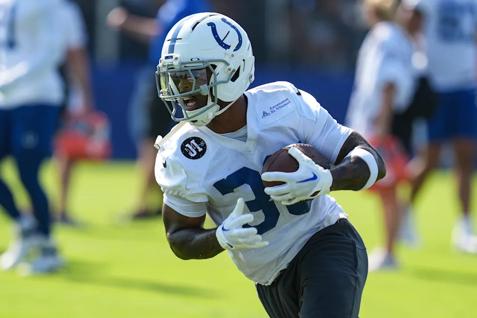 Indianapolis Colts running back Salvon Ahmed suffered a