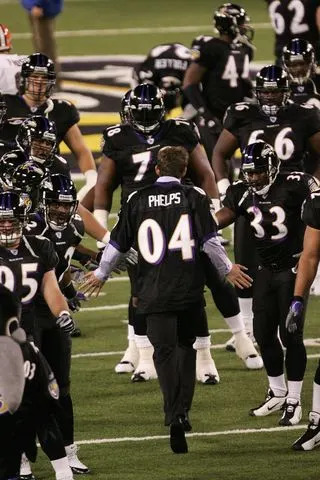 Doug Pensinger/Getty Michael Phelps at M&T Bank Stadium on Nov. 7, 2004