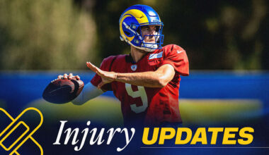 Matthew Stafford (back) returns to practice but Sean McVay emphasizes flexible, day-to-day approach; Terrance Ferguson (groin) also returns to practice; latest on Alaric Jackson