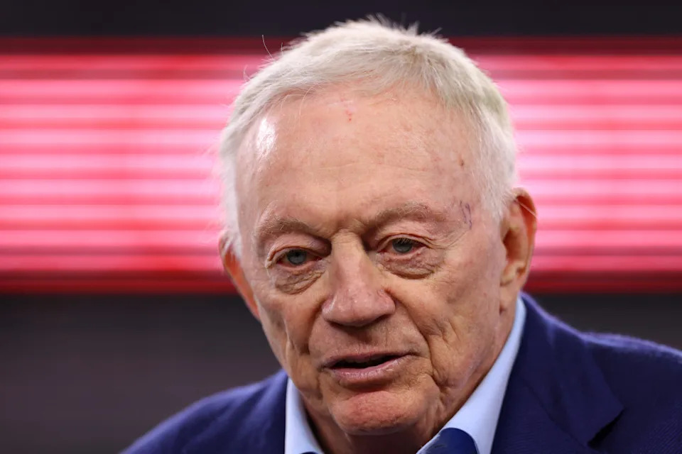 ARLINGTON, TEXAS - NOVEMBER 28: Dallas Cowboys owner Jerry Jones looks on prior to the game against the New York Giants at AT&T Stadium on November 28, 2024 in Arlington, Texas. (Photo by Sam Hodde/Getty Images)Sam Hodde/Getty Images
