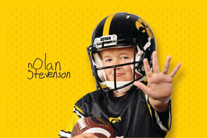 Iowa vs. Albany, Aug. 30, Kid Captain: Nolan Stevenson, age 9, Oskaloosa Iowa vs. Albany, Aug. 30, Kid Captain: Nolan Stevenson, age 9, Oskaloosa