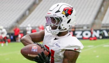 Cardinals CB Garrett Williams makes a catch...