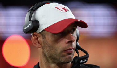 Jonathan Gannon looks on. The Cardinals and Broncos won't play their starters this week...