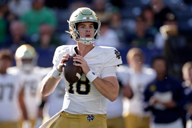 Steve Angeli, a transfer from Notre Dame, takes over the quarterbacking duties at Syracuse. (AP Photo/Adam Hunger, File)